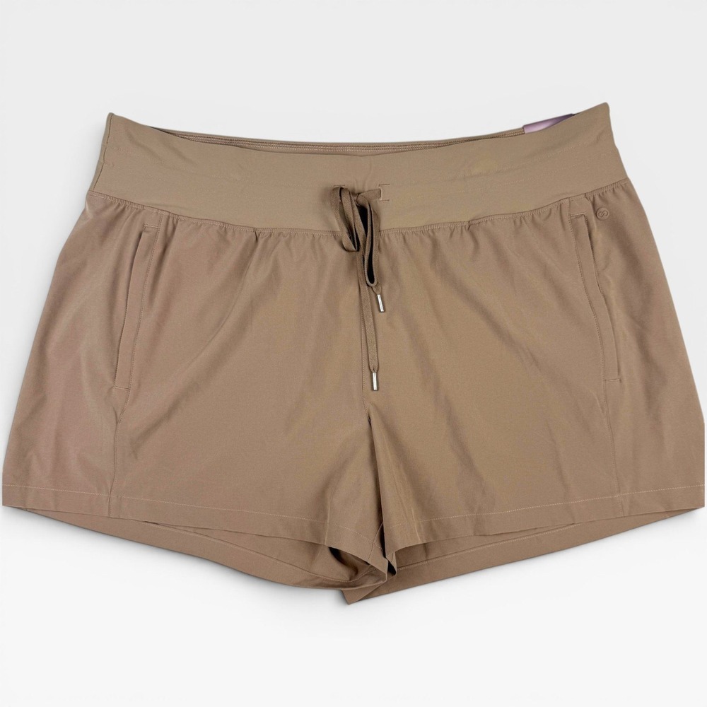 CALIA‎ Effortless TrueLight 4" Shorts Womens XXL Sueded Brown Activewear